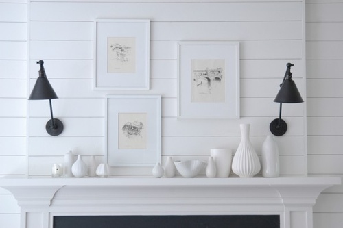 Камин, окрашенный в цвета Benjamin Moore